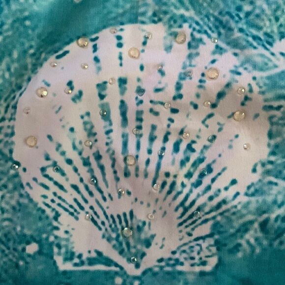 India Boutique Women’s Dress Plus Size Beach Seashells Rhinestones Sleeveless - Picture 9 of 12